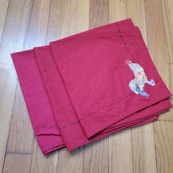 Williams Sonoma rooster‎ French print cotton napkins 20 x 20 (3) - Picture 8 of 8